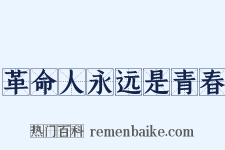 革命人永远是青春是什么意思的图片